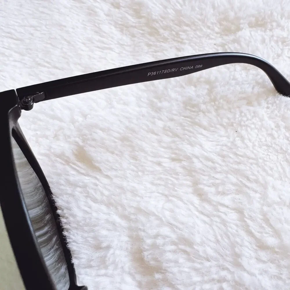 Milo Black W/ Green Lenses Oversized Oval Horn Rims Sunglasses